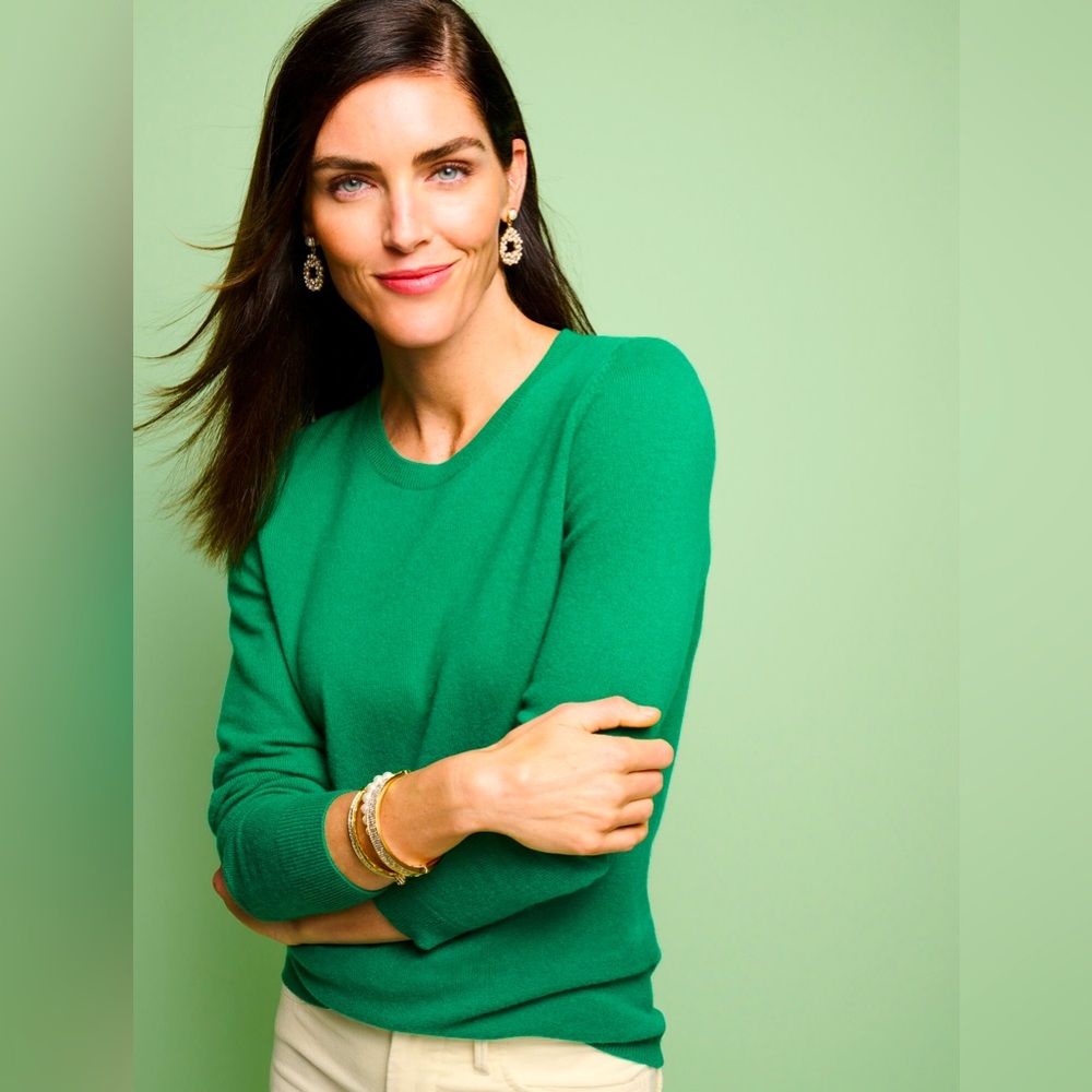 Talbots Green Crew Neck Sweater
